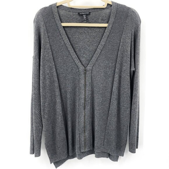 EILEEN FISHER Zip Front Cardigan - Picture 4 of 7